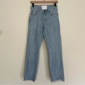 EUC NGHTBRD Denim Straight Leg, Light Wash Jeans Women Size 25